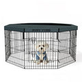 Puppy Playpen with Top Cover,Dog Pen Foldable Dog Fence 8 Panels 30 Inch | Dog Playpen with Door for Indoor Outdoor,Dog Exercise Fences for Small Medium Animals - size: 30''H