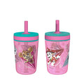 Zak Designs Kelso 15 oz Tumbler Set (Paw Patrol Skye & Everest) Leak-Proof Screw-On Lid with Straw Made of Durable Plastic and Silicone, Perfect Cup Bundle for Toddlers, Kids (2pc Set) | BPA Free, Plastic, Sippy Cups, Cup Holder Friendly, Dishwasher Safe,