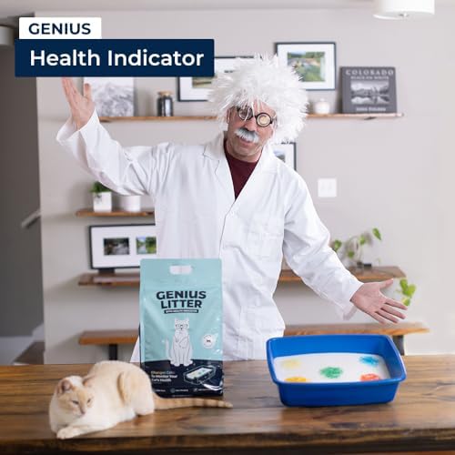 Genius Litter Health Monitoring Cat Litter, Featured on Shark Tank, Lightweight Crystal Silica Gel, Non Clumping, Dust Free, Low Tracking, Odor Control for Indoor Cats and Kittens, 2 Bag (12lb) - size: 2 Bag (12lb)