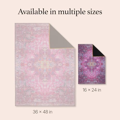 Lovewag Cat Litter Mat, Litter Box Mat, Mystic Fuchsia, 16x24, 2 Pack | Washable litter mat cover, kitty litter mat & cat mat for litter box, litter trapping mat, prevents tracking, multi-cat - color: Mystic Fuchsia, size: 16x24 inches (Pack of 2)