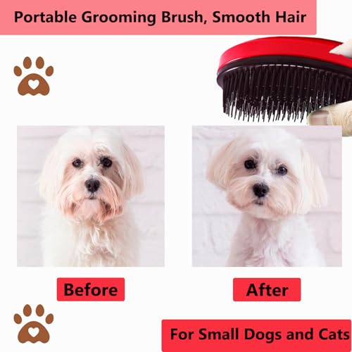 Puppy Brush, Soft Dog Brush for Grooming, Puppy Hair Remover Brush Comb, Grooming Tool for Poodles,Teddy, Yorkies, Maltese, Shih Tzu, Chihuahua, Rose red - color: Rose red