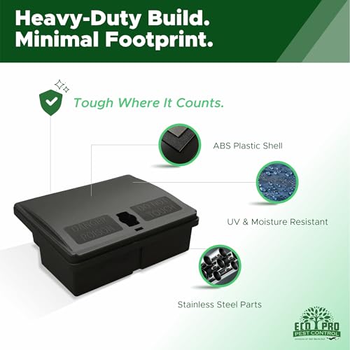 Mouse Bait Station | 4-Pack Indoor & Outdoor Mouse Bait Stations | Bait (Not Included) is Secured by Lock & Key | Pet & Child-Safe Alternative to Mouse Traps | for Mice Only - Small Size - size: 4-Pack Small