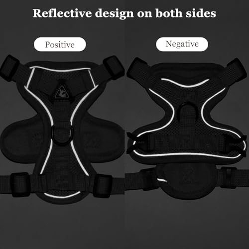 shudyear Cat Chest Harness and Leash Set Adjustable Anti-Escape Soft Mesh Cat Vest for Walking Outdoor (Blcak, S) - size: S