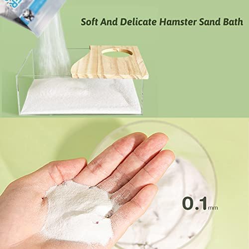 Hamiledyi Hamster Bathing Sand 4 LB Gerbil Powder Grooming Sand for Tiny Friends Farm Chinchilla Dust Bath Potty Litter Sand
