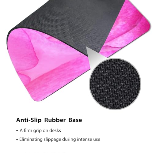 Vibrant Pink Rose Close-Up Mouse Pad, Floral Macro Art Print Desk Mat | 9.5"x 7.9", Romantic Nature Flower Petals, Nature Valley Scenery, Cute Smooth & Anti-Slip Mousepad - color: Colorful Design Wknoon-Art 35