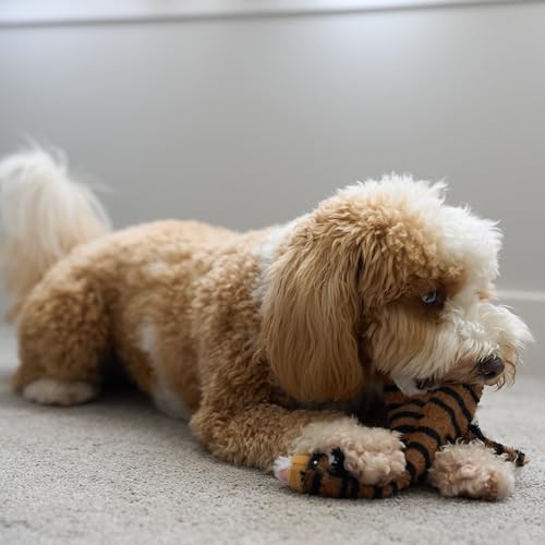 SPOT Skinneeez Jungle Cat 14 Inch Stuffing-Free Plush Squeaky Dog Toy – Soft Interactive Chew Toy for Small and Medium Dogs – Mess-Free Play for Light & Moderate Chewers - style: Mini Jungle Cat