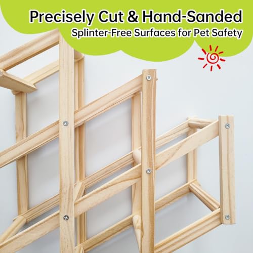 Wooden Rat Climbing Toys for Pet Rats - Natural Cage Accessories,Climbing Ladder,Hanging Enrichment Toys for Fancy Rats,Fun & Safe Play & Chew Activities,S - size: Small