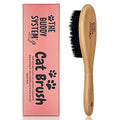 The Buddy System - Soft Cat Brush with Boar Bristles, 1 Pack | Cat brush with wooden handle, daily grooming pet brush, reduce shedding and gives coat a healthy shine - boar bristles