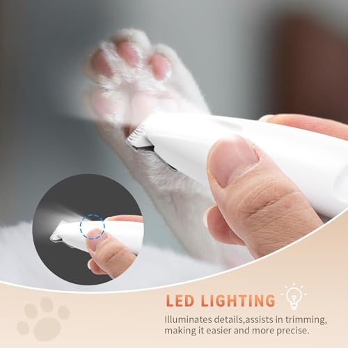 2026 New Pet Precision Trimmer, Dog Paw Trimmer with LED Light, Ultra Quiet | IP68 Waterproof, Dual-Speed Motor, Suit for Trimming Paw, Ear, Face, Butt, Eyebrows, USB Rechageble - color: White Variant