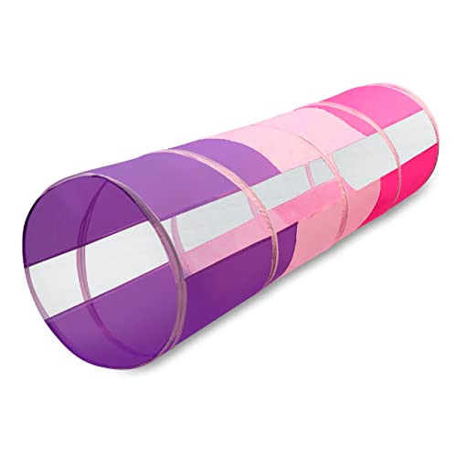 6ft Crawl Through Play Tunnel Toy, Pop up Tunnel for Kids Toddlers Dogs Babies Infants & Children Gift Indoor & Outdoor Action Toy Tunnel - size: 6 Foot Pink