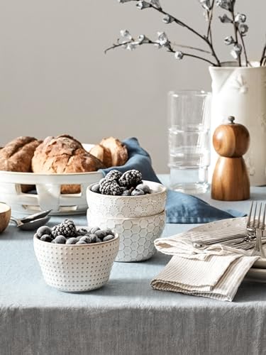 LE TAUCI Small Bowls 8 oz, Dessert Bowl, Ice Cream Bowl for Chili Dipping Sauce Coffee Bouillon, Ceramic Soup Cups - 4 inch, Set of 4, Arctic White - color: Arctic White