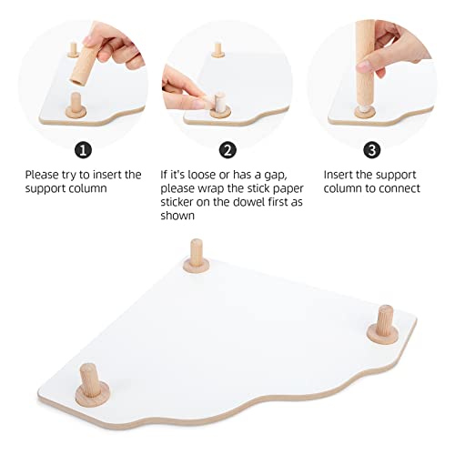 Niteangel Hamster Play Wooden Platform: Triangle - 9" L x 9" W - 6.3" H | Can Maximizes Cage Space & Enriches Pet environment for Dwarf Syrian Hamsters Gerbils Mice Degus or Other Small Pets - color: White, size: Triangle - 9'' L x 9'' W - 5.9'' Height