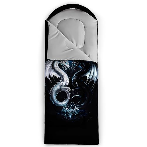Camping Sleeping Bags Warm & Cool Weather Waterproof Backpacking Sleeping Bag All Seasons Camping, for Adult Kids Boy Girls Camping Gear Equipment, Traveling - color: A-Dragon2