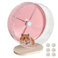Silent Hamster Wheel,10.2 Inch Quiet Spinner Syrian Hamster Running Wheel,Anti-Skid & Adjustable Stand for Gerbils, Rats, or Other Small Pets,Pink - color: Pink