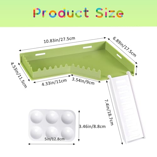 Hermit Crab Accessories - Platform with Ladder and Food Dish Hermit Crab Habitat Accessories Hermit Crab Climbing Toys for Reptiles, Turtles, Hamsters, Small Lizards, Geckos