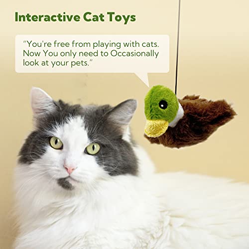 Flapping Cat Toy, Motion Activated Duck with Catnip, 3 Modes & USB Rechargeable, Machine Washable Interactive Toy for Indoor Cats - style: Mallard