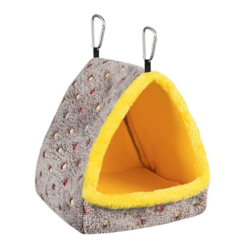 Buachois Warm Bird Nest House,Plush Parrot Hanging Hammock Shed, Bird Bedding for Cage Plush for Parrot Guinea Pig Chinchilla Hedgehog in Winter