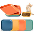 8Pcs Whisker Fatigue Free Cat Bowls, 6 inch Cat Food Bowl, Wheat Straw Cats Dishes, Pet Plate for Kittens and Short Legged Cats - color: 8 Pcs Square - 4 Color