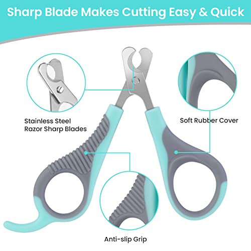 Cat Nail Clippers for Indoor Cats, Cat Nail Trimmers with Nail File, Cat Claw Clippers, Pet Nail Clippers for All Kinds of Cats, Puppy, Kitten, Chinchilla, All Small Breeds Pets
