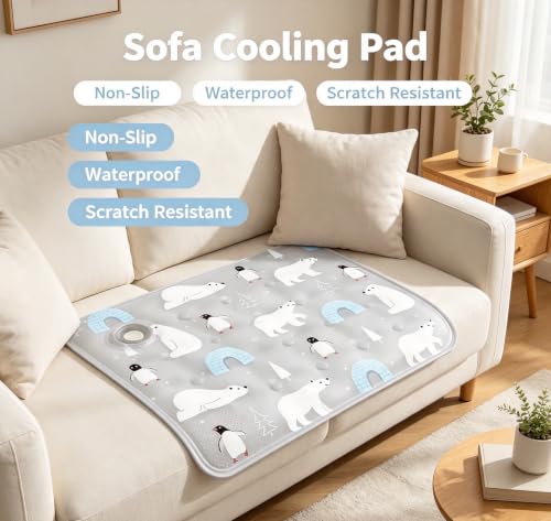 Water-Fillable Pet Cooling Mat, Pressure Activated Gel Cooling Pad for Dogs & Cats, Durable & Scratch Resistant, Perfect for Hot Weather to Prevent Overheating (88, Bear Gray, Small) - color: BEAR GRAY, size: 11.8*15.7