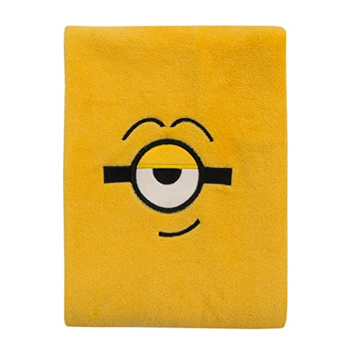 Illimuniation Lazy Minions Club Yellow, Blue and White, Minion Character Shaped Toddler Blanket - color: Lazy Minions Club Yellow, Blue and White
