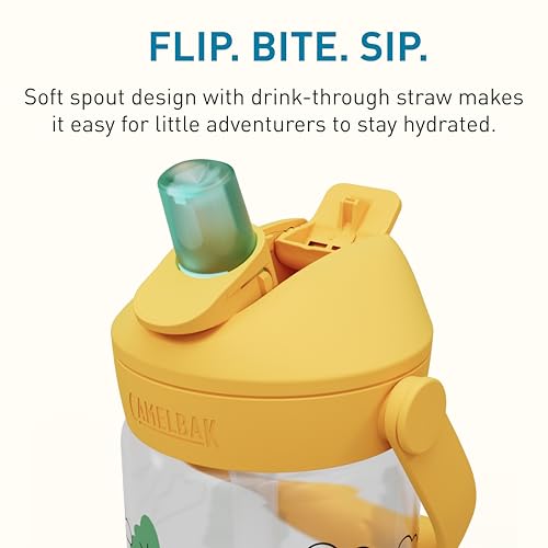 CamelBak Thrive Flip Straw Kids Water Bottle with Bite Valve, Tritan Renew Design for School and Travel, 14oz, Tractors and Trees - color: Tractors and Trees
