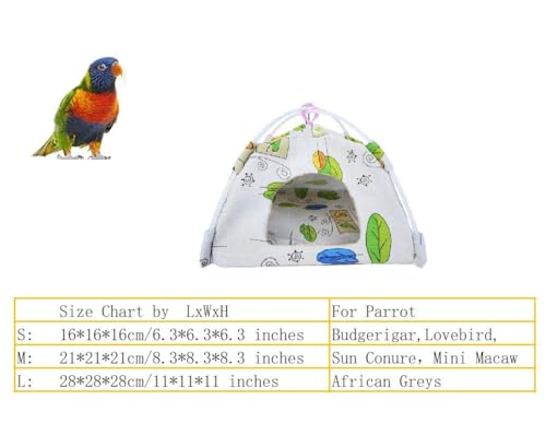 Bird Hammock Tent Nest Parrot Hanging Hut Conure House Parakeet Sleeping Bed Cute Toy Gift Small Animal Squirrel Ferret Habibat (White, Small) - color: White