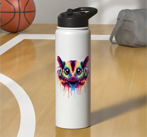 Dripping Paint Art Sugar Glider Sugar Gliders Stainless Steel Insulated Water Bottle - color: White