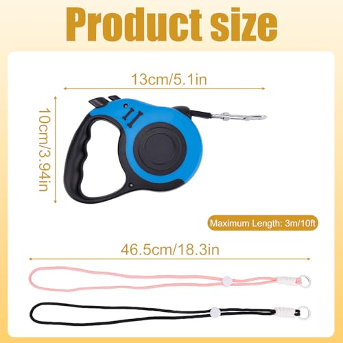Penitue 3pcs Escape Proof Small Pet Harness and Leash Set, 10ft/3m Retractable with 2 Adjustable Rope Vest Harnesses for Kittens Ferrets Rabbits Bunny Guinea Pigs & Small Rat