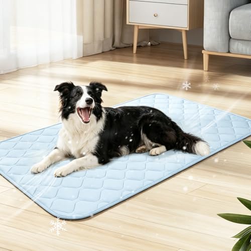 Buvlnee Dog Cooling Mat 2.0, 41x28in Portable Pet Cooling Mat for Dogs & Cats Q-Max>0.5, Durable Waterproof Washable Cooling Pad Non-Toxic - size: 41x28in