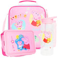 Get Trend Peppa Pig Girls Lunch Box 3Pc Set | Kids Insulated Lunch Bag with BPA-Free Water Bottle and Bento Box, Back to School Gifts for Girls - color: Pink Peppa Pig