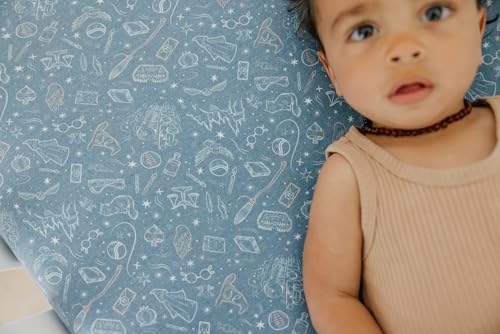 Copper Pearl Premium Knit Crib Sheets for Boys and Girls: Breathable, Soft, Fitted for Standard Mattresses, Baby Registry or Shower Gift, Hogwarts - color: Hogwarts