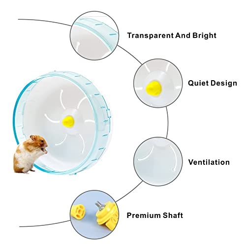 Silent Hamster Wheel - Exercise Wheel for Syrian Hamsters - Quiet Spinner Running Wheel for Small Animals - Pet Hamsters Gerbils Mice Rats Guinea Pig Hedgehog Exercise Wheel Toy