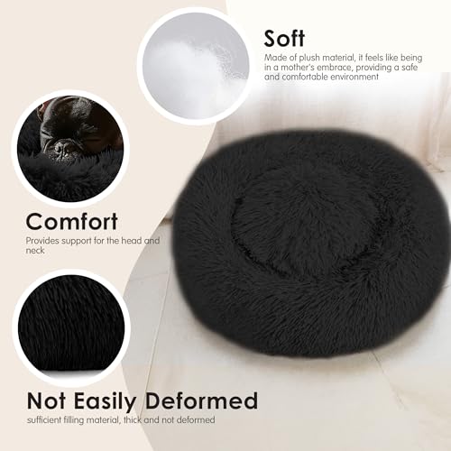 Extra Large Dog Beds, 36 Inch Human Dog Anxiety Relief Comfort Bed, Indestructible & Chew Proof Pet Beds (Black) - color: Black, size: 36.0"L x 36.0"W x 8.0"Th