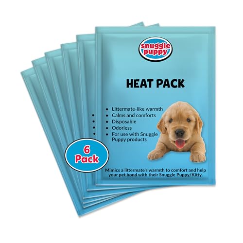 Snuggle Puppy Replacement Heat Packs for Dogs (6 Count) - Disposable Pet Comfort Warmers for Puppy Anxiety Relief - Odorless, Non-Toxic, All Natural - Fits All Snuggle Puppy Styles - size: (Pack of 6)