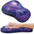 YIWEI Ergonomic Mouse Pad with Wrist Rest for Carpal Tunnel Pain Relief | Memory Foam Wrist Support,Non-Slip Rubber Base, Keyboard Computer Mousepad,Lycra Cloth Surface,Gaming Home Office - color: Moonlit Night