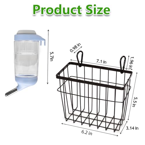 SANGLE SOPFFY Rabbit hay Feeder Small Animal Feeding Set with 350ml Water Bottle, Hay Rack for Guinea Pigs, Chinchillas - color: black-4