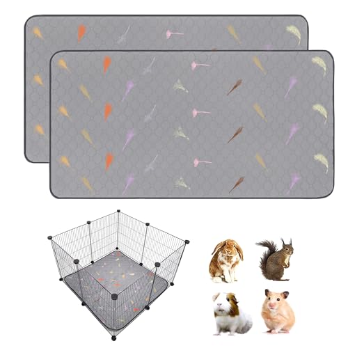 2Pcs Guinea Pig Cage Liners,Guinea Pig Fleece Cage Liners28''X28'' Super Absorbent Washable Pee Pads Reusable for Rabbit Hamster Chinchilla - size: 14 In 2x2(28" x 28") 2Pack