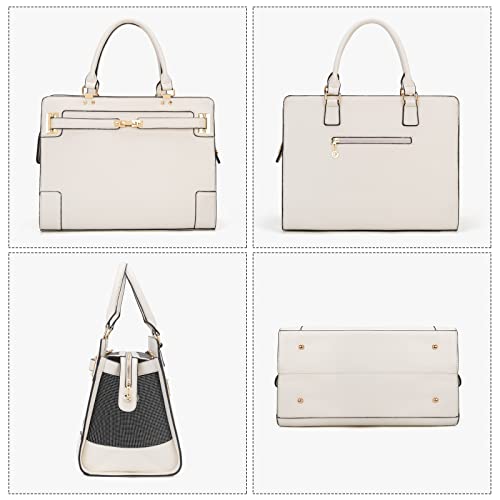 Fashion Pet Carrier Dog Cat Carrier Purse Soft-Sided Leather Handbag Pet Tote Bag for Small Dogs Puppy and Cats TSA Airline Approved (Beige) - color: Beige