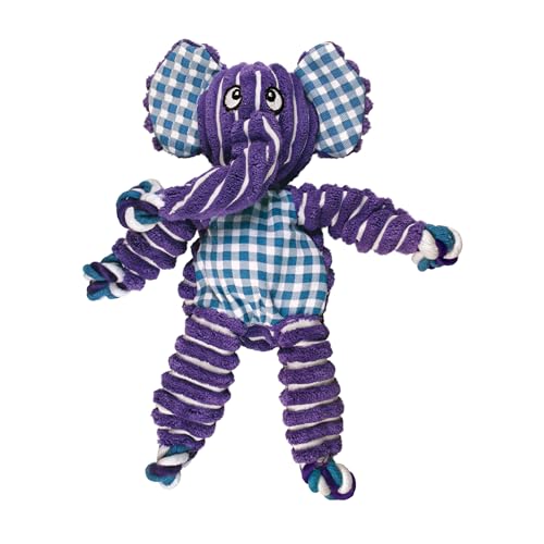 KONG Floppy Knots Rope and Plush Dog Toy, Elephant, Medium/Large | Knotted Rope & Plush Toy with Minimal Stuffing & a Squeaker, Great for Teething, Tugging & Lively Play - color: Elephant, size: Medium/Large