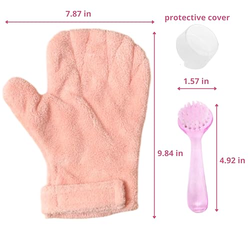 Hamster Calming Bite Proof Gloves and Grooming Brush Set, Hamster Bite Resistant Gloves Massage Brushes, Anti-Bite Glove Grooming Supplies For Small Animals Rabbit Rat Sugar Glider (Pink) - color: Pink