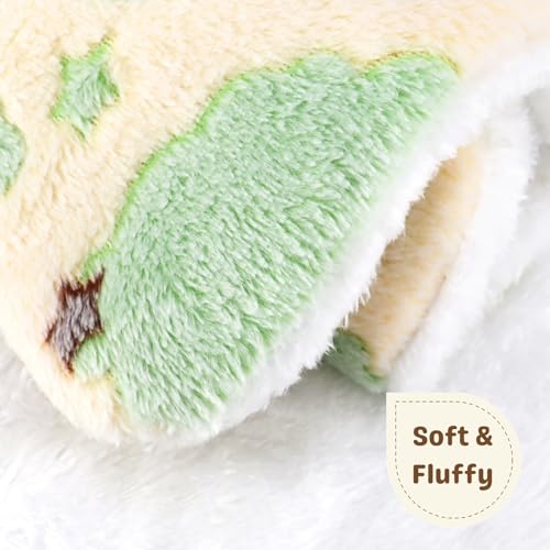 2 Pcs Bunny Bed, Washable Rabbit Bed, Double-Sided Fleece Sleeping Pad for Guinea Pig, Dwarf Rabbit, Chinchilla, Ferret, Hamster, Warm Small Animal Cage Mat, 13x10in, Yellow Star & Moon - color: Yellow Star & Moon
