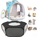 2-Pack Guinea Pig Carrier Backpack and Playpen with Lid, Breathable Pet Playpen Pop Open Exercise Fence, Portable Small Animal Cage for Rabbits, Chinchillas, Squirrel, Lizard, Sugar Glider - color: Green