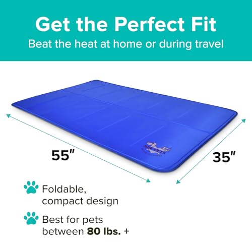 Arf Pets Dog Cooling Mat - Solid Gel Self-Cool Pad | Durable & Non-Toxic | Pressure-Activated | No Water, Electricity, Batteries or Refrigeration Needed | For Beds, Kennels & Crates - size: 35 x 55