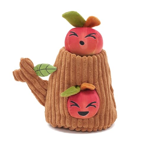 BarkBox Them Apples 3-in-1 Interactive Plush Dog Toy | Squeaky Dog Chew Toy with Crinkle Layers - For Small Dogs and Puppies - color: Them Apples
