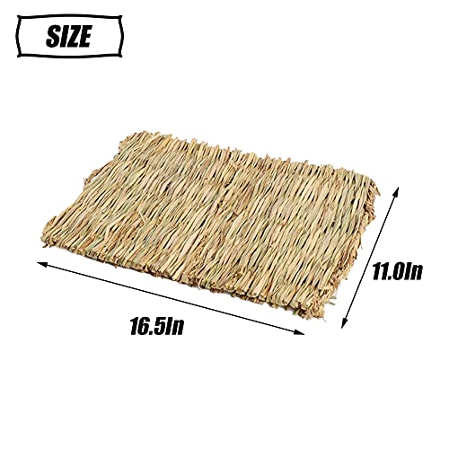 Tfwadmx 6 Pcs Rabbit Grass Mats 16''x11''Large Natural Woven Seagrass Mat Bunny Sleep Bed for Chinchillas Guinea Pigs Ferret Hamster Squirrel and Small Animals - size: 16.0''x11''(6pcs)