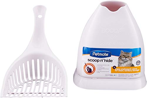 Petmate Scoop N' Hide Cat Litter Scoop with Discreet Litter Scoops Holder; White - color: Pearl White