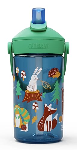 CamelBak Thrive Flip Straw Kids Water Bottle with Bite Valve, Tritan Renew Design for School and Travel, 14oz, Friendly Forest - color: Friendly Forest