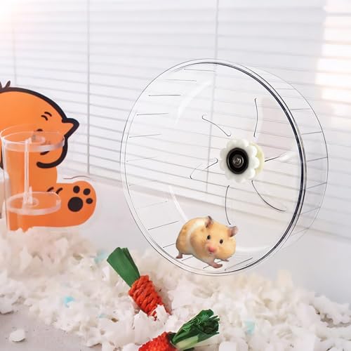 Super-Silent Hamster Exercise Wheel - Hamster Toys Cages Accessories 6.3 Inch Running Spinner Quite Runner for Small Animal Pet Gerbil Dwarf Hedgehog Rat Mouse Mice - size: 6.3 inch with no stand