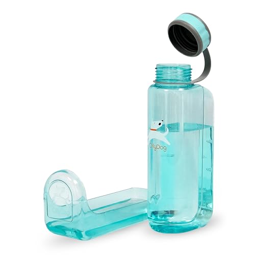 OllyDog OllyBottle Tritan Water Bottle with Detachable Dog Bowl | BPA Free Leakproof | 34oz | Share Water with Your Dog | Hiking Travel Camping (1L, Aqua Blue) - color: Aqua Blue, size: 1L